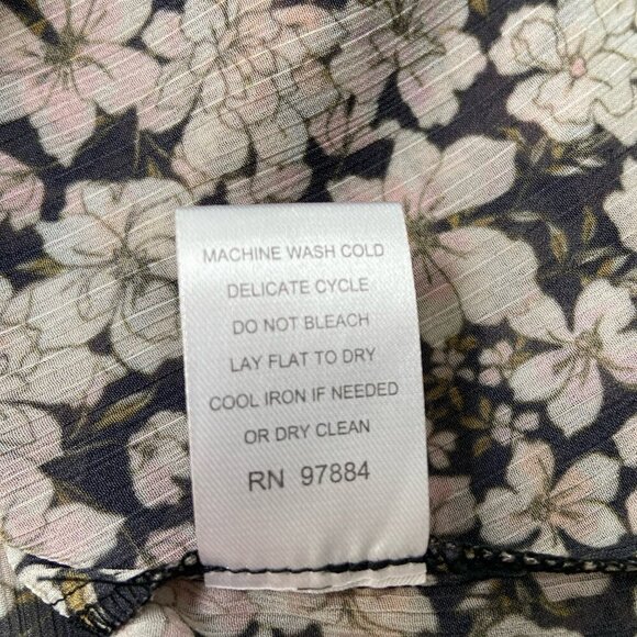 Tart Sheer Floral Boho Blouse Crochet Details Tassels Ruffle Collar Size Small - Picture 13 of 13